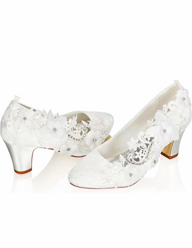 Weiße braut pumps mit - weiße,