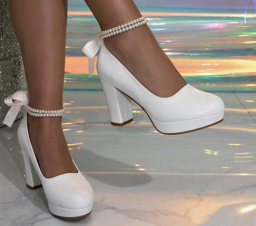 Weiße braut pumps - weiße, mit