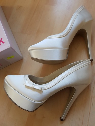 Brautschuhe ivory satin - brautschuhe,
